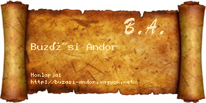 Buzási Andor névjegykártya