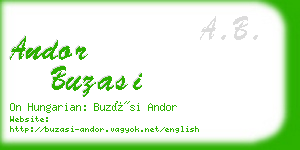 andor buzasi business card